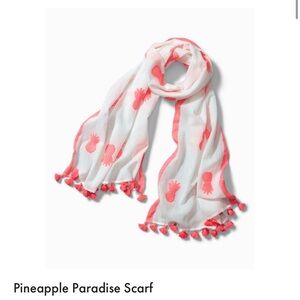 Tommy Bahama White and Coral Pineapple Scarf
